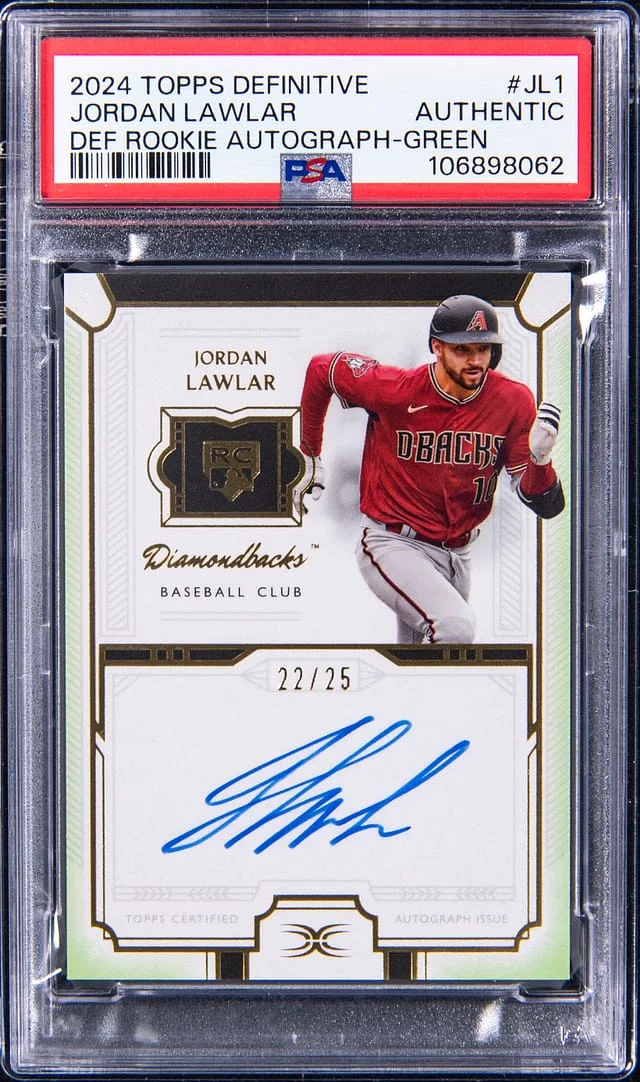 2024 Topps Jordan Lawlar Definitive Collection Autograph Green #DRA-JL1 card image