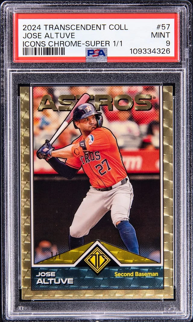 2024 Topps Jose Altuve Transcendent Collection Icons Chrome SuperFractor #57 card image