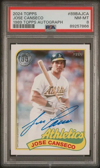 2024 Topps Jose Canseco 1989 Topps Baseball Autographs #89BAJCA card image