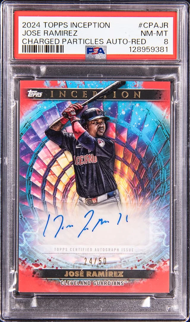 2024 Topps Jose Ramirez Inception Charged Particles Autograph Red #CPA-JR card image