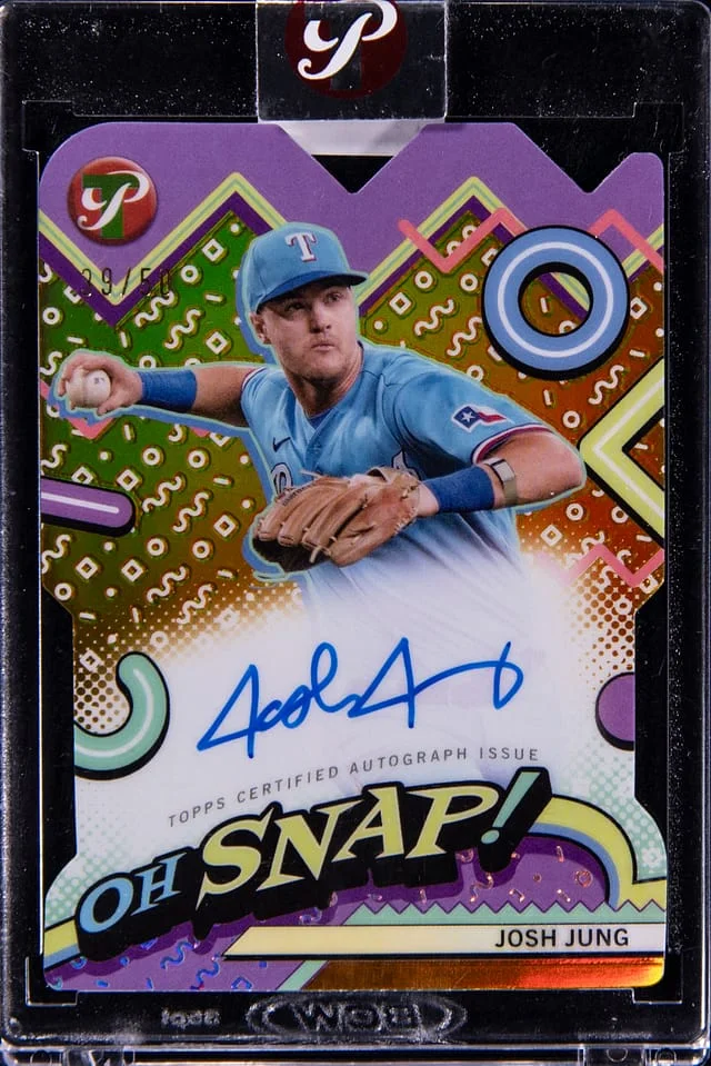 2024 Topps Josh Jung Prisitine Oh Snap! Autograph Gold Refractor #OSA-JJ card image