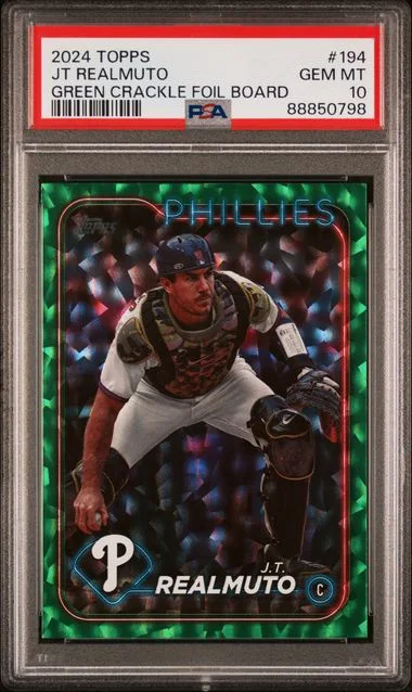 2024 Topps JT Realmuto Green Crackle Foil Board #194 card image