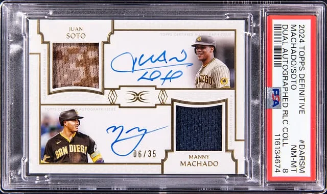 2024 Topps Juan Soto/Manny Machado Definitive Dual Autographed Relic Collection #DARSM card image