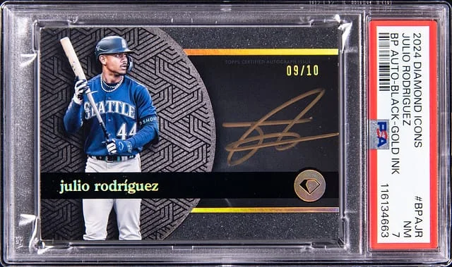 2024 Topps Julio Rodriguez Diamond Icons Black Polychromatink Autographed #BPAJR card image