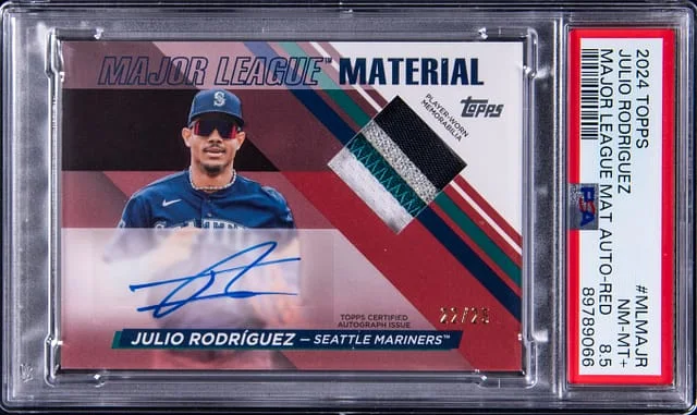 2024 Topps Julio Rodriguez Major League Material Autograph Red #MLMA-JR card image