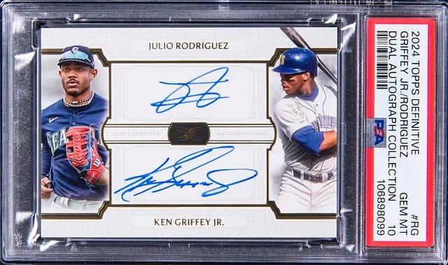 2024 Topps Julio Rodriguez/Ken Griffey Jr. Definitive Collection Dual Autographs #DAC-RJ card image