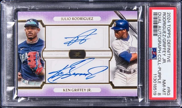 2024 Topps Julio Rodriguez/Ken Griffey Jr. Definitive Dual Autograph Collection-Purple #RG card image
