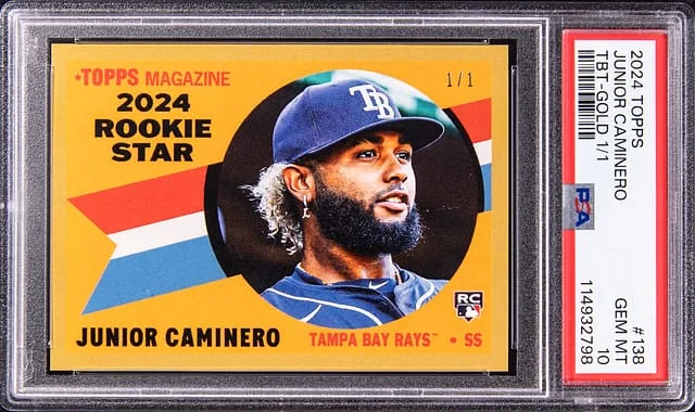 2024 Topps Junior Caminero Throwback Thursday Gold #138 card image