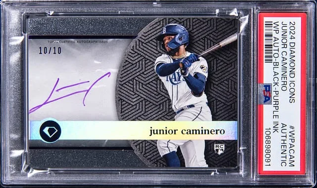 2024 Topps Junior Caminero Diamond Icons White Polychromatink Autograph Black Purple Ink #WPA-CAM card image