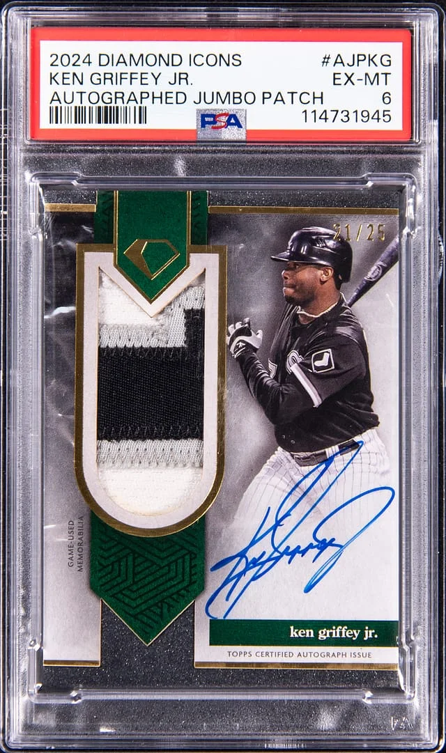 2024 Topps Ken Griffey Jr. Diamond Icons Autographed Jumbo Patch #AJPKG card image
