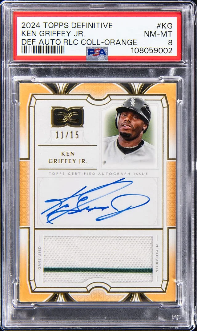 2024 Topps Ken Griffey Jr. Definitive Definitive Autograph Relic Collection Orange #KG card image