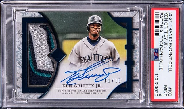 2024 Topps Ken Griffey Jr. Transcendent Collection Patch Autograph Blue #TCPA-KG card image
