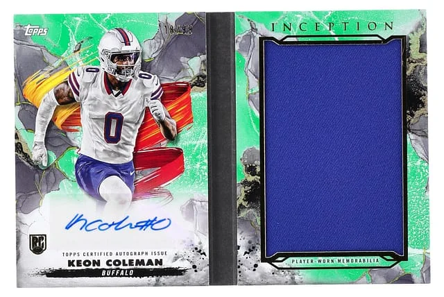 2024 Topps Keon Coleman Inception Genesis Autograph Relic #ARBC-KC card image