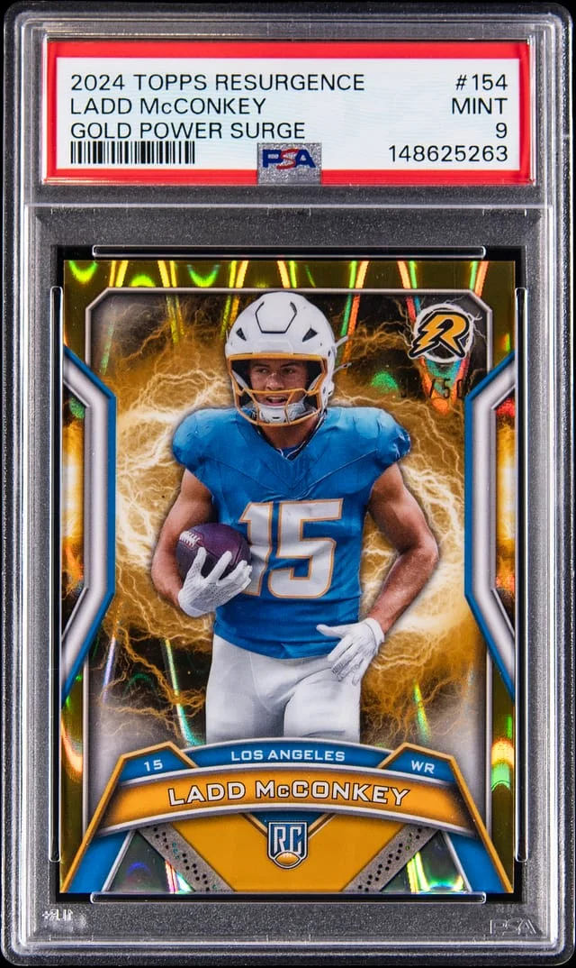 2024 Topps Ladd McConkey Resurgence Gold Power Surge #154 card image