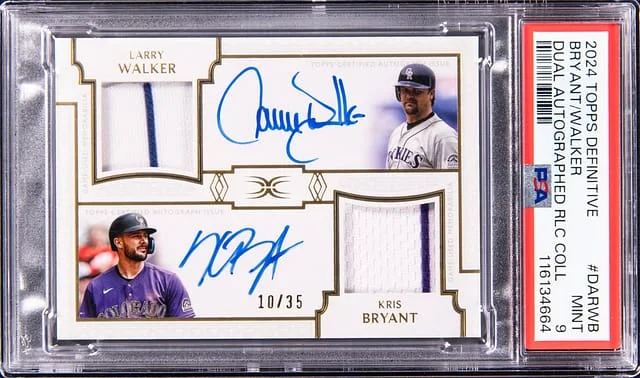 2024 Topps Larry Walker/Kris Bryant Definitive Dual Autographed Relic Collection #DARWB card image