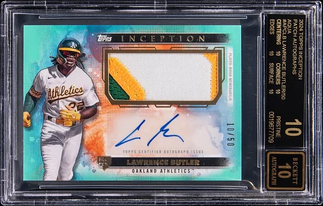 2024 Topps Lawrence Butler Inception Patch Autographs Aqua #APC-LB card image
