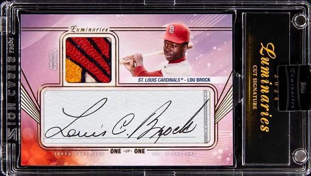 2024 Topps Lou Brock Luminaries Cut Signatures Relics #CSR-LB card image