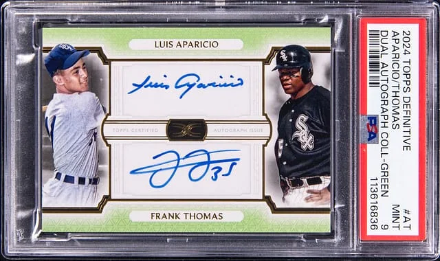 2024 Topps Luis Aparicio/Frank Thomas Definitive Collection Dual Autograph Green #DAC-AT card image