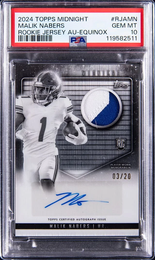 2024 Topps Malik Nabers Singed Midnight Jersey Autograph Equinox #RJAMN card image