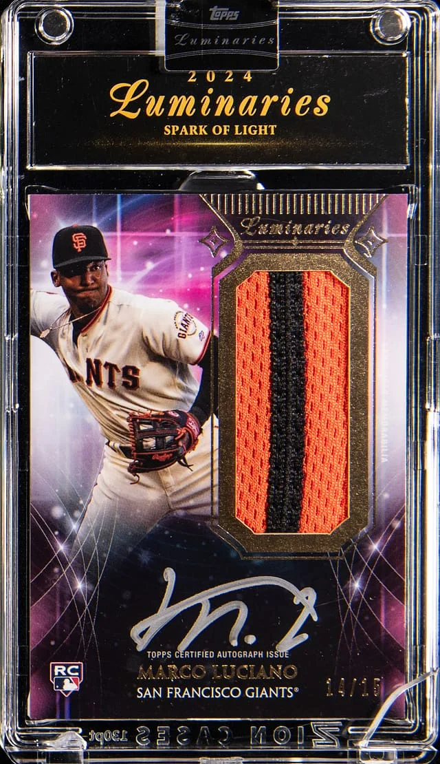 2024 Topps Marco Luciano Luminaries Spark of the Light Autographed Patch #SLP-ML card image