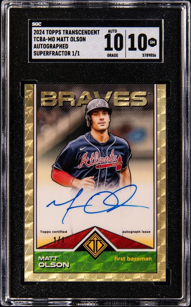 2024 Topps Matt Olson Transcendent Autographed SuperFractor #TCBA-MO card image