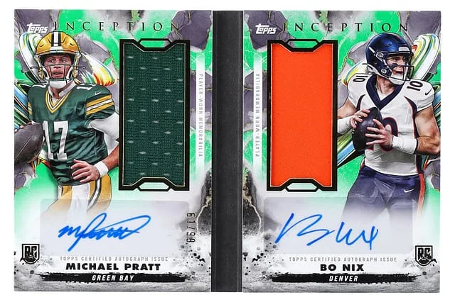 2024 Topps Michael Pratt/Bo Nix Inception Dual Relic #DRRBCNP card image