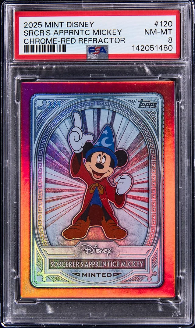 2024 Topps Mickey Mouse Mint Disney Chrome Red Refractor #120 card image