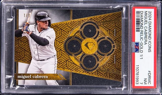 2024 Topps Miguel Cabrera Diamond Diamond Icons Diamond Relic Gold #DR-MC card image