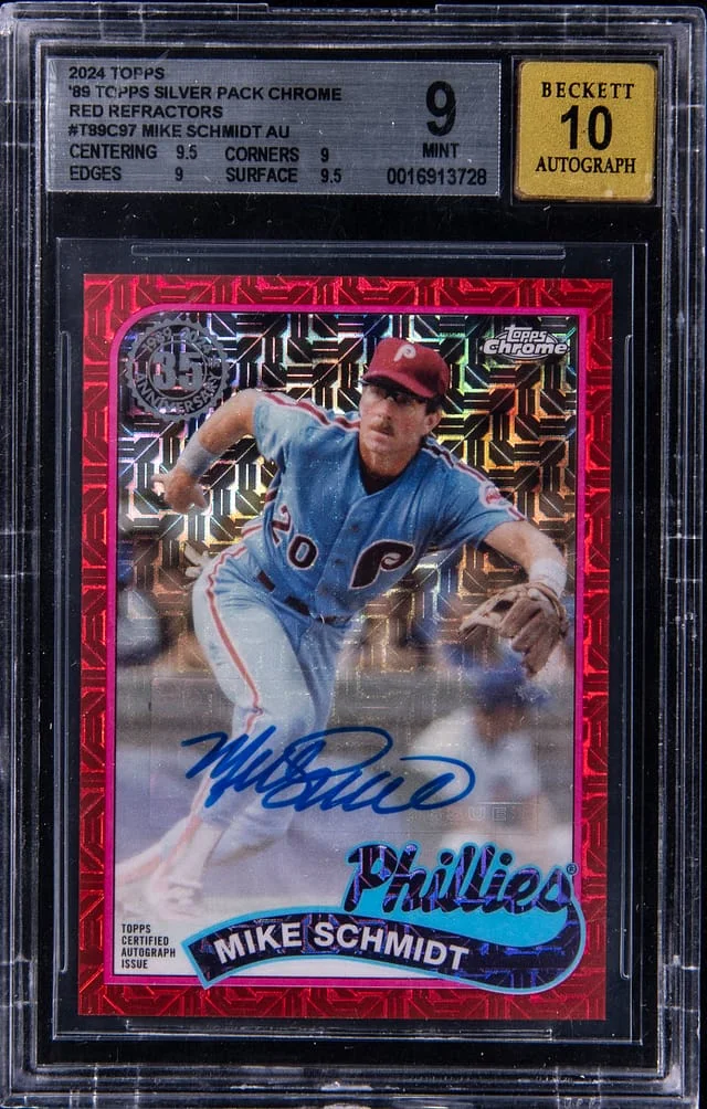 2024 Topps Mike Schmidt 1989 Topps Silver Pack Chrome Red Refractors #T89C-97 card image