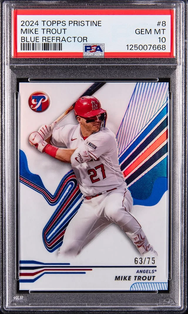 2024 Topps Mike Trout Pristine Blue Refractor #8 card image