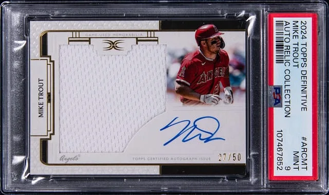 2024 Topps Mike Trout Definitive Autograph Relic Collection #ARC-MT card image