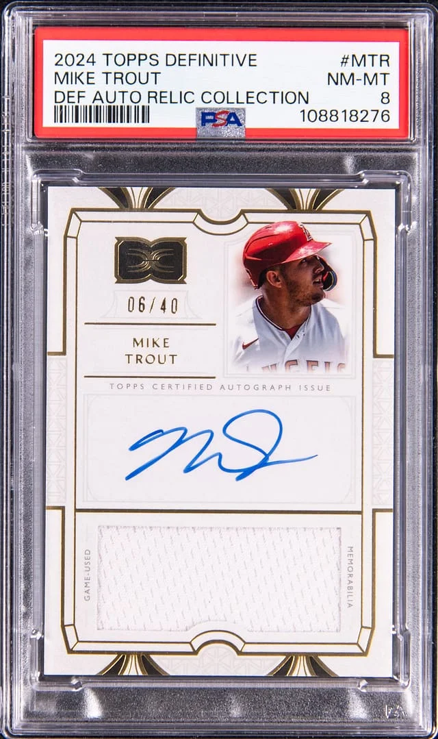 2024 Topps Mike Trout Definitive Collection Definitive Autograph Relic Collection #DARC-MTR card image