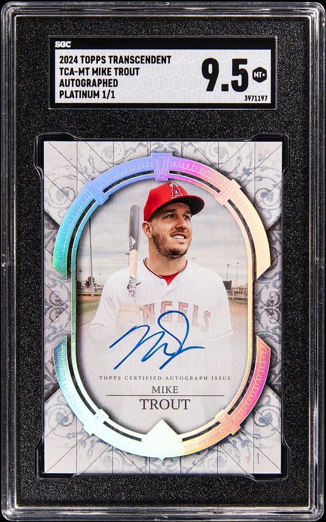 2024 Topps Mike Trout Transcendent Collection Autographs Platinum #TCA-MT card image