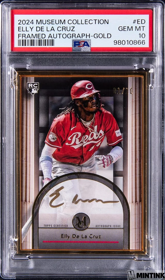 2024 Topps Museum Collection Elly De La Cruz Framed Autograph-Gold #ED card image