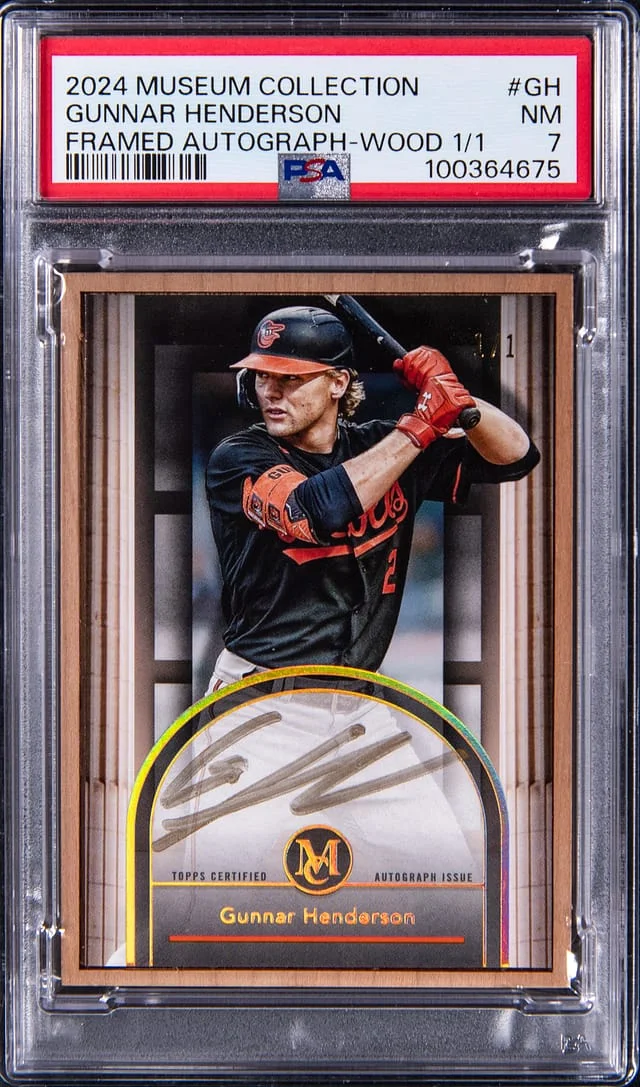 2024 Topps Museum Collection Gunnar Henderson Framed Autograph Wood #FMA-GH card image