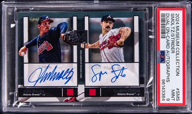 2024 Topps Museum Collection John Smoltz/Spencer Strider Dual On-Card Autographs #SMS card image