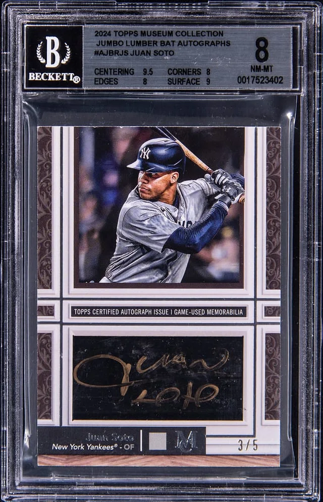 2024 Topps Museum Collection Juan Soto Jumbo Lumber Bat Autograph #AJBRJS card image