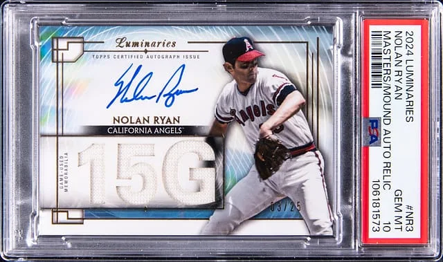 2024 Topps Nolan Ryan Luminaries Masters of The Mound Autograph Relic Card #MOMAR-NR3 card image