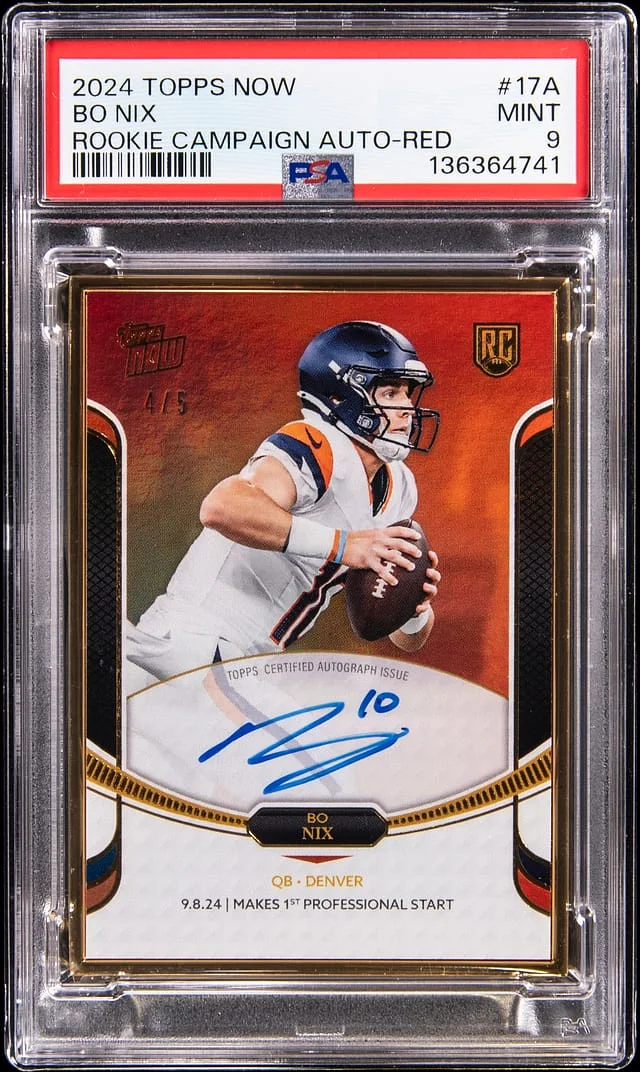 2024 Topps Now Bo Nix Campaign Autograph Red #17A card image