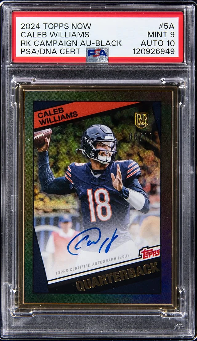 2024 Topps Now Caleb Williams Campaign Autograph-Black #5A card image