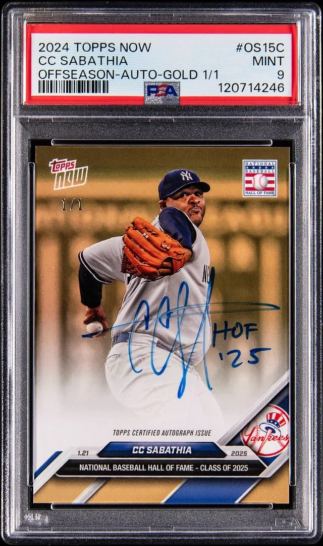 2024 Topps Now CC Sabathia Offseason Autograph Gold #OS-15C card image