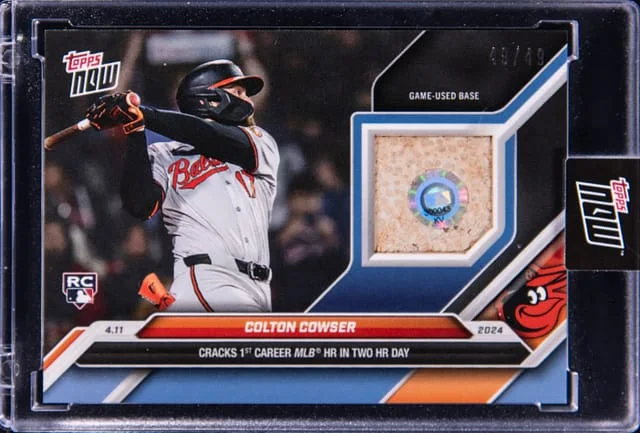 2024 Topps Now Colton Cowser Relic - Topps Encased Cracks 1st Career MLB HR in Two HR Day #66C card image