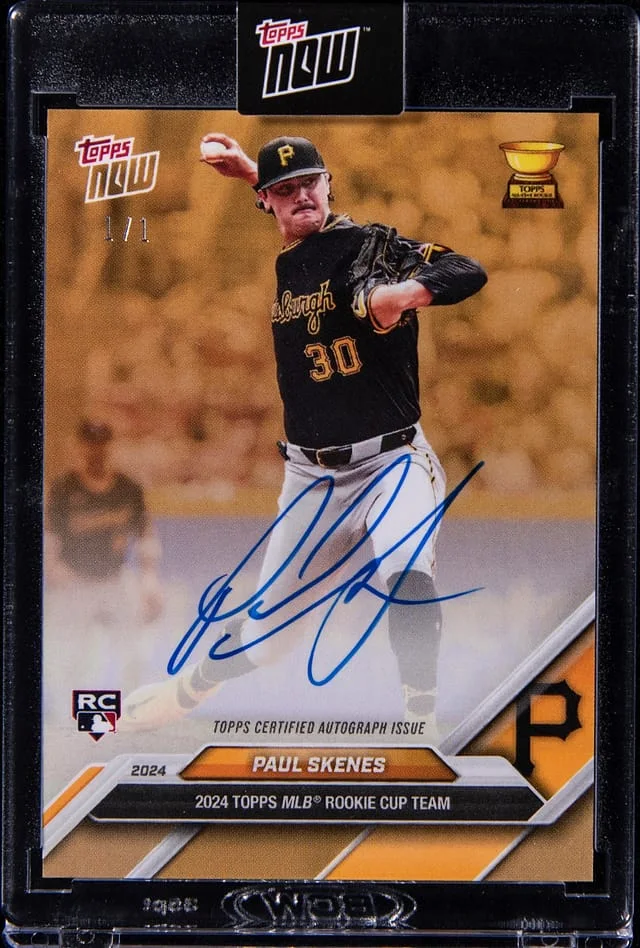 2024 Topps Now Cup Autographs Gold #-10C Paul Skenes #no-number card image