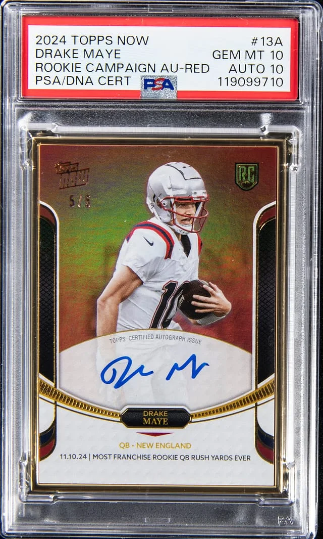 2024 Topps Now Drake Maye Campaign Autograph Red #13-A card image
