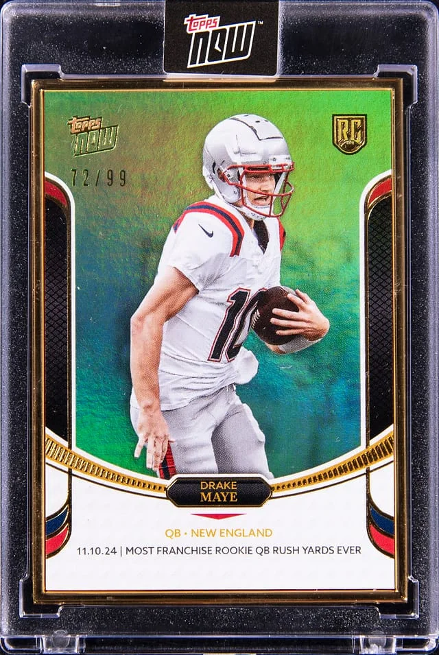 2024 Topps Now Drake Maye Football Campaign - Quarterbacks Green Parallel #13 card image