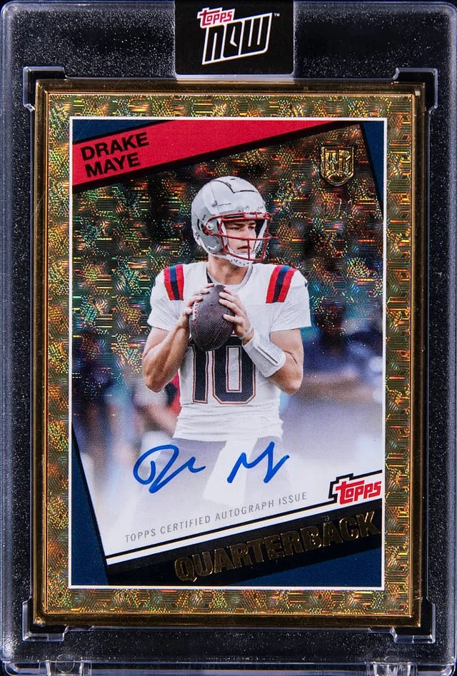 2024 Topps Now Drake Maye Campaign Autographs Hex Fractor #15-A card image