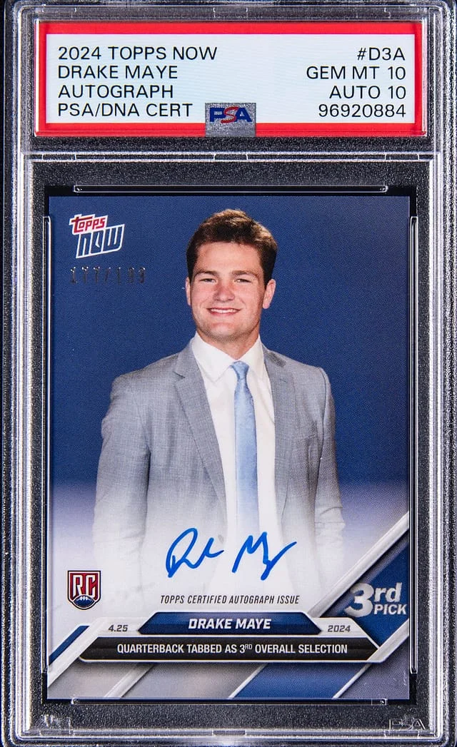 2024 Topps Now Drake Maye Autograph #D-3A card image