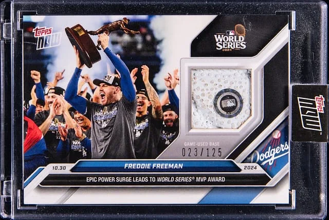 2024 Topps Now Freddie Freeman Game-Used Relic Card - Topps Encased, MLB Authenticated World Series Base Relic #886A card image
