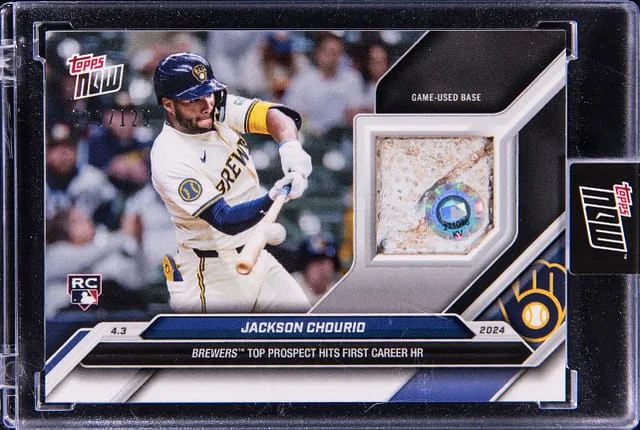 2024 Topps Now Jackson Chourio Relic - Topps Encased Brewers Top Prospect Hits First Career HR #37A card image