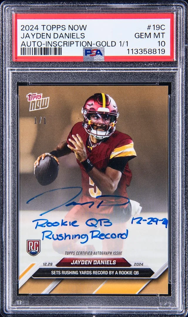 2024 Topps Now Jayden Daniels Autograph Inscription Gold #19C card image